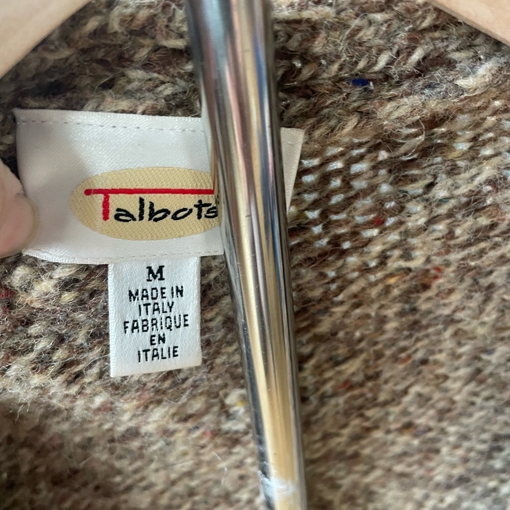 Talbots Brown Marled Open-Front Cardigan Sweater - Picture 2 of 6